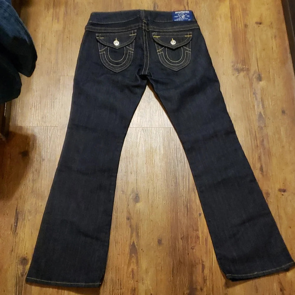 True religion jeans excellent condition dark wash boot cut pocket flap - Picture 8 of 9